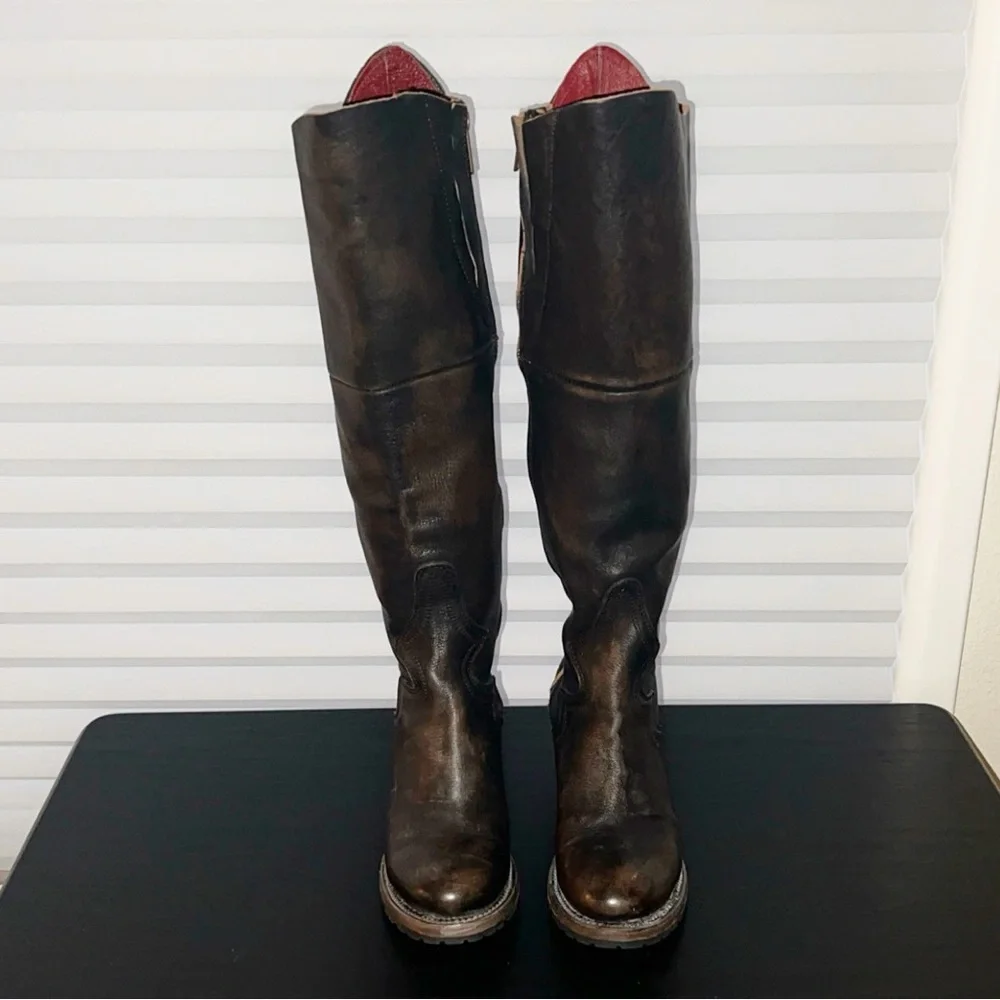FREEBIRD Calgary Black Leather Knee-High Boots